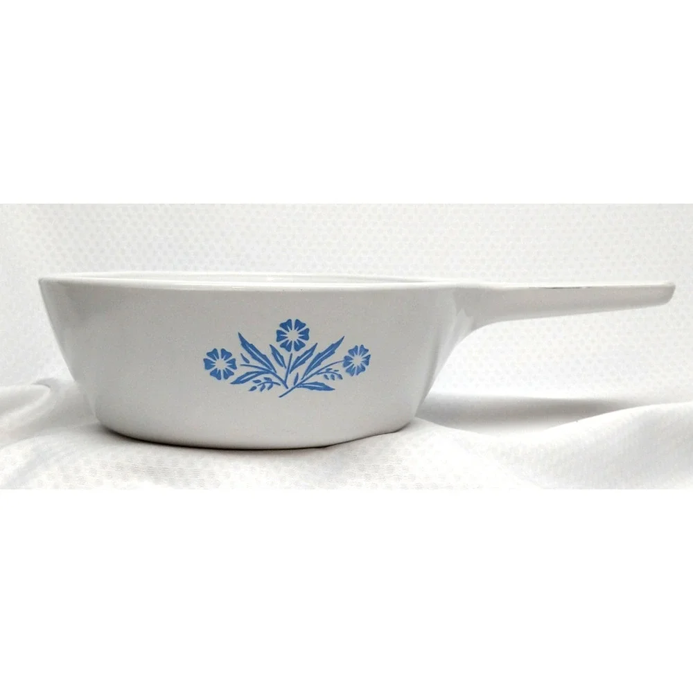 CorningWare Blue Cornflower 1 Pint P-83-B Skillets Set 2 Saucepans Vintage 1970s